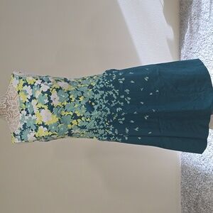 Pendleton Sleeveless Sheath Dress Teal Floral Sz 10